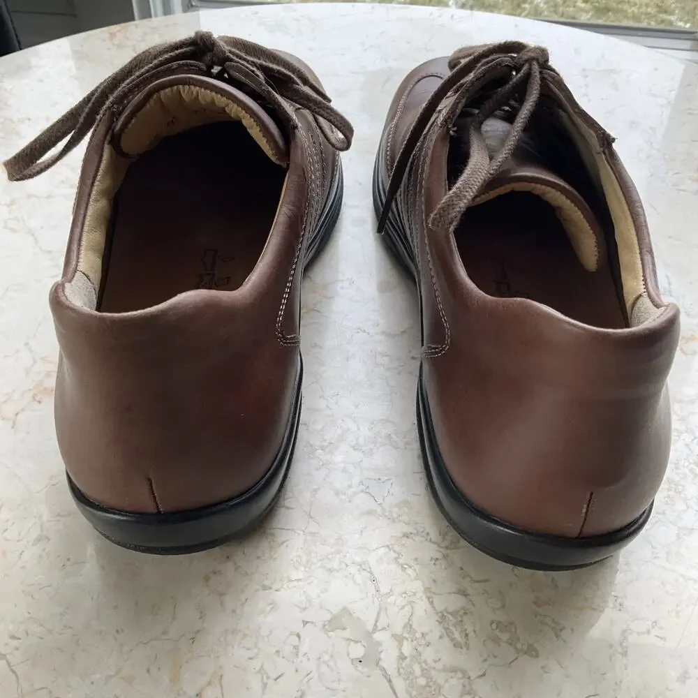 Finn Comfort Mens Syracuse Brown Leather Lace Up oxford Loafers Size US 9 UK 8.5